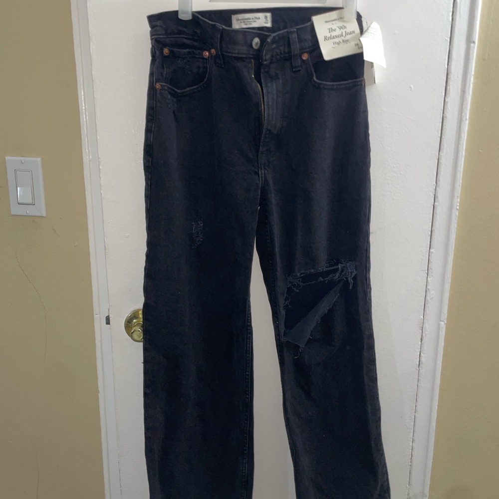 Abercrombie & Fitch Black Relaxed Jeans